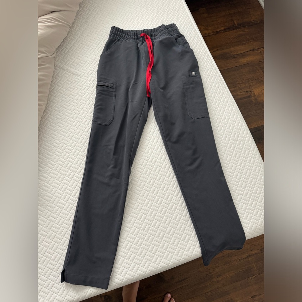 Figs Xs tall charcoal high waisted yola pants